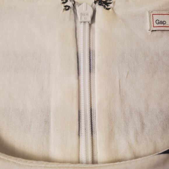 GAP Fit & Flare Blue White Striped Dress Pockets Womens 6 Preppy Hamptons - Picture 8 of 10